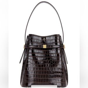 NEW / TOTEME Belted Bucket Bag in Dark Brown